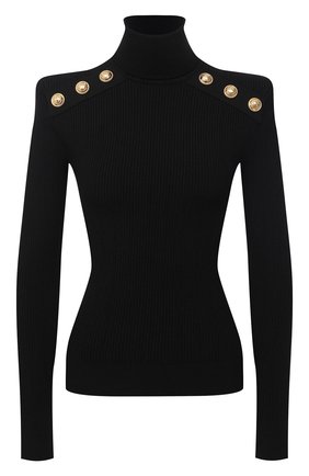Женская водолазка из вискозы BALMAIN черного цвета по цене 105500 руб., арт. VF13251/K211 | Фото 1 Женская водолазка из вискозы BALMAIN черного цвета, арт. VF13251/K211 | Фото 1