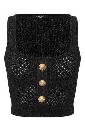 Женский топ из вискозы BALMAIN черного цвета по цене 49950 руб., арт. VF10007/K212 | Фото 1 Женский топ из вискозы BALMAIN черного цвета, арт. VF10007/K212 | Фото 1