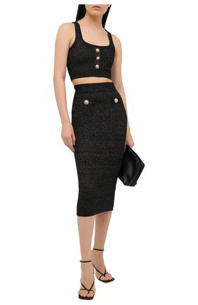 Женский топ из вискозы BALMAIN черного цвета по цене 49950 руб., арт. VF10007/K212 | Фото 2 Женский топ из вискозы BALMAIN черного цвета, арт. VF10007/K212 | Фото 2