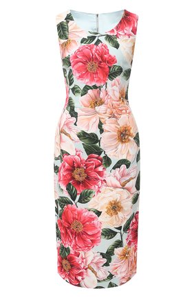 Женское платье из вискозы DOLCE & GABBANA голубого цвета по цене 186500 руб., арт. F6I6WT/FSRMU | Фото 1 Женское платье из вискозы DOLCE & GABBANA голубого цвета, арт. F6I6WT/FSRMU | Фото 1