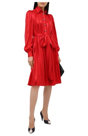 Женское шелковое платье DOLCE & GABBANA красного цвета по цене 227000 руб., арт. F6H2RT/FJ1HS | Фото 2 Женское шелковое платье DOLCE & GABBANA красного цвета, арт. F6H2RT/FJ1HS | Фото 2