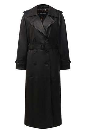 Женское кожаное пальто DOLCE & GABBANA черного цвета по цене 499000 руб., арт. F0A15L/HULJ7 | Фото 1 Женское кожаное пальто DOLCE & GABBANA черного цвета, арт. F0A15L/HULJ7 | Фото 1
