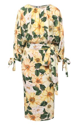 Женское шелковое платье DOLCE & GABBANA желтого цвета по цене 196500 руб., арт. F6J2XT/FSA0E | Фото 1 Женское шелковое платье DOLCE & GABBANA желтого цвета, арт. F6J2XT/FSA0E | Фото 1