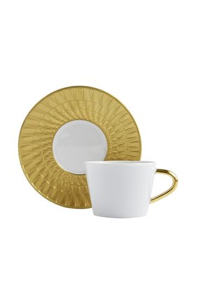 Кофейная чашка с блюдцем twist or BERNARDAUD золотого цвета, арт. 1849/79 | Фото 1 (Ограничения доставки: fragile-2)