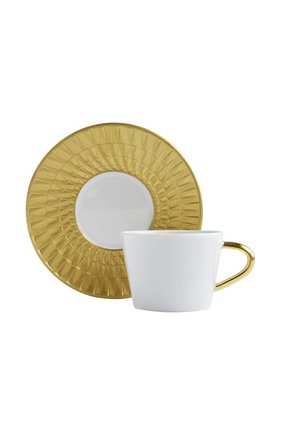 Кофейная чашка с блюдцем twist or BERNARDAUD золотого цвета по цене 23650 руб., арт. 1849/79 | Фото 1 Кофейная чашка с блюдцем twist or BERNARDAUD золотого цвета, арт. 1849/79 | Фото 1 (Ограничения доставки: fragile-2)