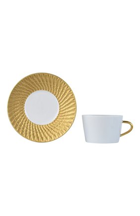 Кофейная чашка с блюдцем twist or BERNARDAUD золотого цвета по цене 23650 руб., арт. 1849/79 | Фото 2 Кофейная чашка с блюдцем twist or BERNARDAUD золотого цвета, арт. 1849/79 | Фото 2 (Ограничения доставки: fragile-2)