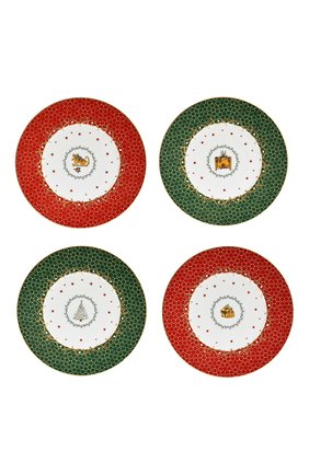 Набор noel blanc из 4-х десертных тарелок  BERNARDAUD разноцветного цвета, арт. 1916/23334 | Фото 1 (Ограничения доставки: fragile-2)