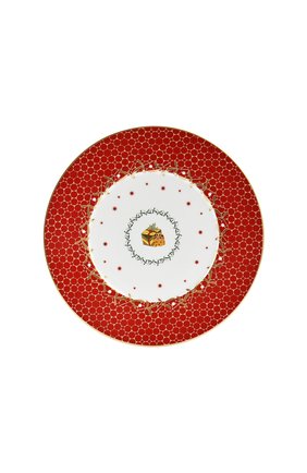 Тарелка салатная cadeau noel rouge BERNARDAUD красного цвета, арт. 1918/23262 | Фото 1 (Ограничения доставки: fragile-2)
