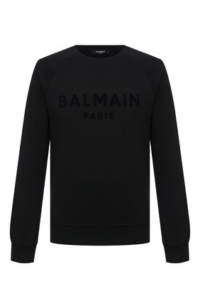 Мужской хлопковый свитшот BALMAIN черного цвета по цене 44400 руб., арт. VH1JQ005/B042 | Фото 1 Мужской хлопковый свитшот BALMAIN черного цвета, арт. VH1JQ005/B042 | Фото 1