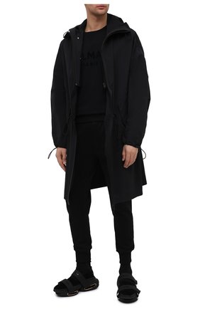 Мужской хлопковый свитшот BALMAIN черного цвета по цене 44400 руб., арт. VH1JQ005/B042 | Фото 2 Мужской хлопковый свитшот BALMAIN черного цвета, арт. VH1JQ005/B042 | Фото 2
