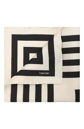 Мужской шелковый платок TOM FORD черно-белого цвета, арт. 9TF95/TF312 | Фото 1 (Материал: Текстиль, Шелк; Региональные ограничения белый список (Axapta Mercury): RU)
