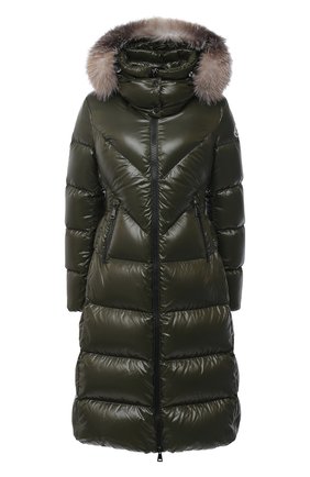 Женский пуховик MONCLER хаки цвета по цене 169100 руб., арт. F2-093-1C575-01-C0065 | Фото 1 Женский пуховик MONCLER хаки цвета, арт. F2-093-1C575-01-C0065 | Фото 1