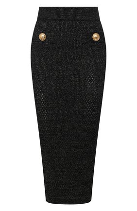 Женская юбка из вискозы BALMAIN черного цвета по цене 99500 руб., арт. VF14488/K212 | Фото 1 Женская юбка из вискозы BALMAIN черного цвета, арт. VF14488/K212 | Фото 1