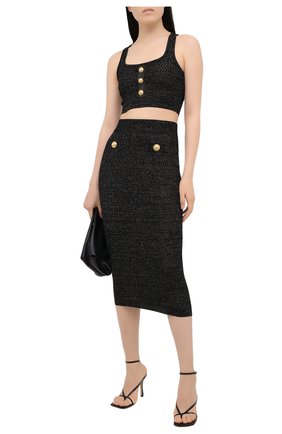 Женская юбка из вискозы BALMAIN черного цвета по цене 99500 руб., арт. VF14488/K212 | Фото 2 Женская юбка из вискозы BALMAIN черного цвета, арт. VF14488/K212 | Фото 2
