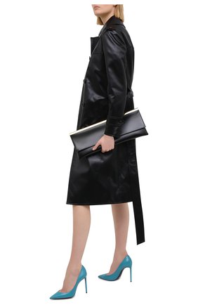 Женские кожаные туфли zoe SAINT LAURENT бирюзового цвета по цене 82550 руб., арт. 601734/EX700 | Фото 2 Женские кожаные туфли zoe SAINT LAURENT бирюзового цвета, арт. 601734/EX700 | Фото 2