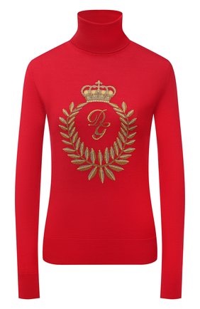 Женская шерстяная водолазка DOLCE & GABBANA красного цвета по цене 97400 руб., арт. FX831T/JAM0J | Фото 1 Женская шерстяная водолазка DOLCE & GABBANA красного цвета, арт. FX831T/JAM0J | Фото 1