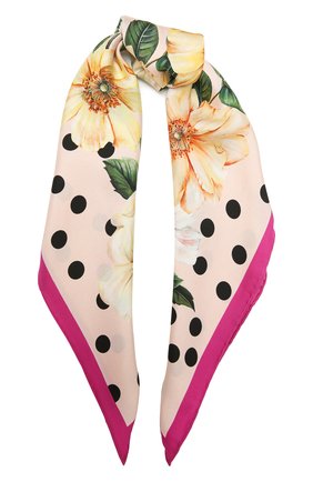 Женский шелковый платок DOLCE & GABBANA желтого цвета по цене 22850 руб., арт. FN092R/GDV60 | Фото 1 Женский шелковый платок DOLCE & GABBANA желтого цвета, арт. FN092R/GDV60 | Фото 1