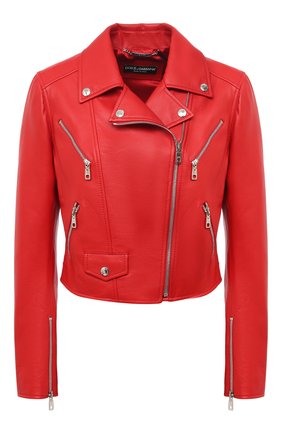 Женская кожаная куртка DOLCE & GABBANA красного цвета по цене 449000 руб., арт. F9I26L/HULF5 | Фото 1 Женская кожаная куртка DOLCE & GABBANA красного цвета, арт. F9I26L/HULF5 | Фото 1