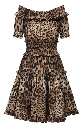 Женское хлопковое платье DOLCE & GABBANA коричневого цвета по цене 105000 руб., арт. F6A0UT/HS5E3 | Фото 1 Женское хлопковое платье DOLCE & GABBANA коричневого цвета, арт. F6A0UT/HS5E3 | Фото 1