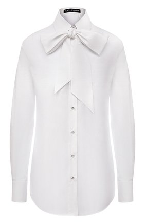Женская хлопковая рубашка DOLCE & GABBANA белого цвета по цене 59950 руб., арт. F5N24T/FU5K9 | Фото 1 Женская хлопковая рубашка DOLCE & GABBANA белого цвета, арт. F5N24T/FU5K9 | Фото 1