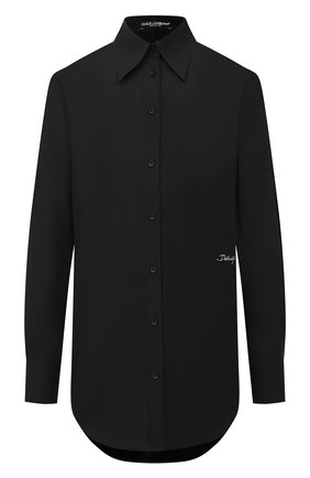 Женская хлопковая рубашка DOLCE & GABBANA черного цвета по цене 39850 руб., арт. F5N10Z/GD0F7 | Фото 1 Женская хлопковая рубашка DOLCE & GABBANA черного цвета, арт. F5N10Z/GD0F7 | Фото 1