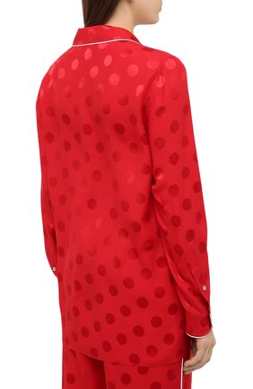 Женская шелковая блузка DOLCE & GABBANA красного цвета, арт. F5G56T/FJ1HR | Фото 4 (Материал внешний: Шелк; Рукава: Длинные; Длина (для топов): Удлиненные; Региональные ограничения белый список (Axapta Mercury): RU; Женское Кросс-КТ: Домашние топы, Блуза-белье, Блуза-одежда)