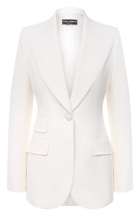 Женский шерстяной жакет DOLCE & GABBANA белого цвета по цене 176500 руб., арт. F29D0T/FUCCS | Фото 1 Женский шерстяной жакет DOLCE & GABBANA белого цвета, арт. F29D0T/FUCCS | Фото 1