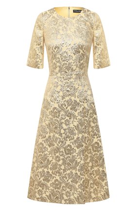 Женское платье DOLCE & GABBANA золотого цвета по цене 184000 руб., арт. F6I5TT/HJMLB | Фото 1 Женское платье DOLCE & GABBANA золотого цвета, арт. F6I5TT/HJMLB | Фото 1