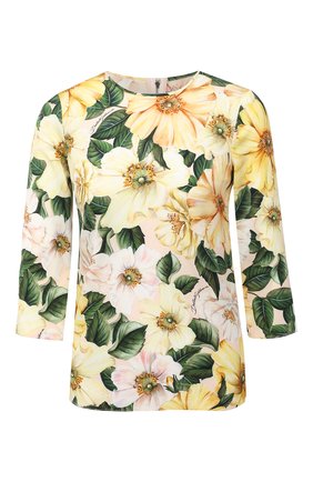 Женский шелковый топ DOLCE & GABBANA желтого цвета по цене 65050 руб., арт. F7ZZDT/FSA0E | Фото 1 Женский шелковый топ DOLCE & GABBANA желтого цвета, арт. F7ZZDT/FSA0E | Фото 1