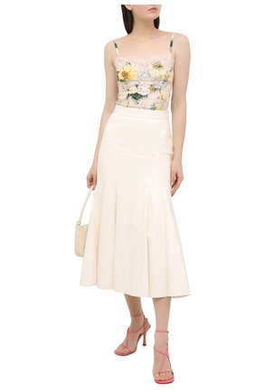 Женский топ из шелка и хлопка DOLCE & GABBANA желтого цвета по цене 105000 руб., арт. F74E1T/FSA0E | Фото 2 Женский топ из шелка и хлопка DOLCE & GABBANA желтого цвета, арт. F74E1T/FSA0E | Фото 2