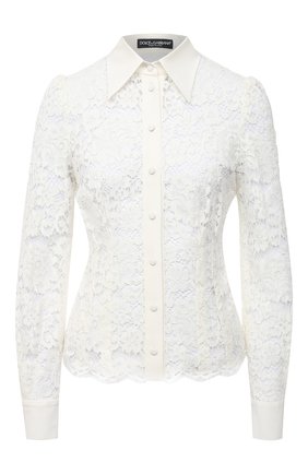 Женская блузка DOLCE & GABBANA белого цвета по цене 126000 руб., арт. F5L81T/HLMEA | Фото 1 Женская блузка DOLCE & GABBANA белого цвета, арт. F5L81T/HLMEA | Фото 1