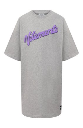 Женская хлопковая футболка VETEMENTS серого цвета по цене 44700 руб., арт. UE51TR760G 1614/W | Фото 1 Женская хлопковая футболка VETEMENTS серого цвета, арт. UE51TR760G 1614/W | Фото 1