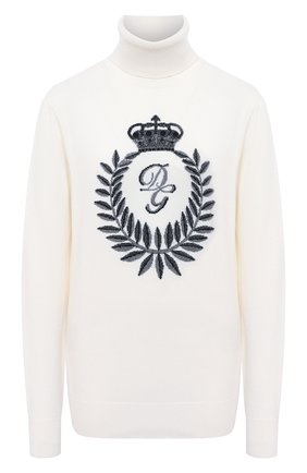 Женская водолазка из кашемира и вискозы DOLCE & GABBANA белого цвета по цене 136500 руб., арт. FX832T/JAM2U | Фото 1 Женская водолазка из кашемира и вискозы DOLCE & GABBANA белого цвета, арт. FX832T/JAM2U | Фото 1