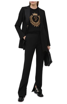 Женский пуловер из шерсти и вискозы DOLCE & GABBANA черного цвета по цене 89950 руб., арт. FX824T/JAM0J | Фото 2 Женский пуловер из шерсти и вискозы DOLCE & GABBANA черного цвета, арт. FX824T/JAM0J | Фото 2