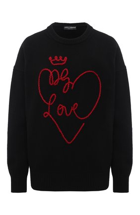 Женский шерстяной свитер DOLCE & GABBANA черного цвета по цене 88900 руб., арт. FX200Z/JAVZD | Фото 1 Женский шерстяной свитер DOLCE & GABBANA черного цвета, арт. FX200Z/JAVZD | Фото 1