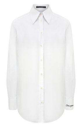 Женская хлопковая рубашка DOLCE & GABBANA белого цвета по цене 39850 руб., арт. F5N08Z/GD0F7 | Фото 1 Женская хлопковая рубашка DOLCE & GABBANA белого цвета, арт. F5N08Z/GD0F7 | Фото 1