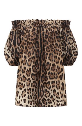 Женский хлопковый топ DOLCE & GABBANA леопардового цвета по цене 57450 руб., арт. F71J7T/HS5E3 | Фото 1 Женский хлопковый топ DOLCE & GABBANA леопардового цвета, арт. F71J7T/HS5E3 | Фото 1
