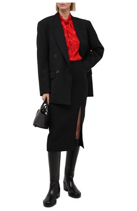 Женская шелковая блузка DOLCE & GABBANA красного цвета по цене 95200 руб., арт. F5L77T/FJ1HR | Фото 2 Женская шелковая блузка DOLCE & GABBANA красного цвета, арт. F5L77T/FJ1HR | Фото 2