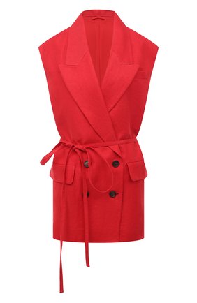 Женский льняной жилет BRUNELLO CUCINELLI красного цвета по цене 205500 руб., арт. MH5062990 | Фото 1 Женский льняной жилет BRUNELLO CUCINELLI красного цвета, арт. MH5062990 | Фото 1