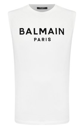 Мужская хлопковая майка BALMAIN белого цвета по цене 26050 руб., арт. VH1EC001/B043 | Фото 1 Мужская хлопковая майка BALMAIN белого цвета, арт. VH1EC001/B043 | Фото 1