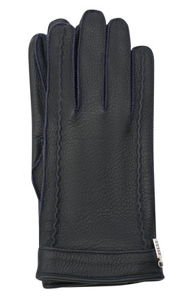 Мужские кожаные перчатки ZILLI темно-синего цвета, арт. MIU-GA149-CERWS/0001 | Фото 1 (Мужское Кросс-КТ: Кожа и замша; Региональные ограничения белый список (Axapta Mercury): RU; Материал: Натуральная кожа)