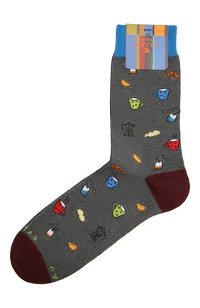 Мужские носки GALLO серого цвета, арт. AP510669 | Фото 1 (Кросс-КТ: бельё; Материал внешний: Синтетический материал, Хлопок)