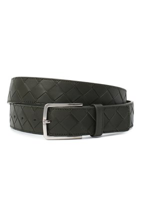 Мужской кожаный ремень BOTTEGA VENETA хаки цвета по цене 42300 руб., арт. 609182/VCPQ3 | Фото 1 Мужской кожаный ремень BOTTEGA VENETA хаки цвета, арт. 609182/VCPQ3 | Фото 1