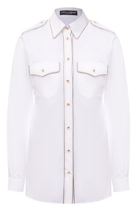 Женская хлопковая рубашка DOLCE & GABBANA белого цвета по цене 75250 руб., арт. F5L74T/FU5K9 | Фото 1 Женская хлопковая рубашка DOLCE & GABBANA белого цвета, арт. F5L74T/FU5K9 | Фото 1