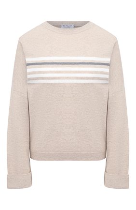 Женский пуловер из шерсти и кашемира BRUNELLO CUCINELLI светло-бежевого цвета по цене 160500 руб., арт. M16124820 | Фото 1