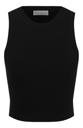 Женская хлопковый топ BRUNELLO CUCINELLI черного цвета по цене 24200 руб., арт. M0TC836S70 | Фото 1 Женская хлопковый топ BRUNELLO CUCINELLI черного цвета, арт. M0TC836S70 | Фото 1