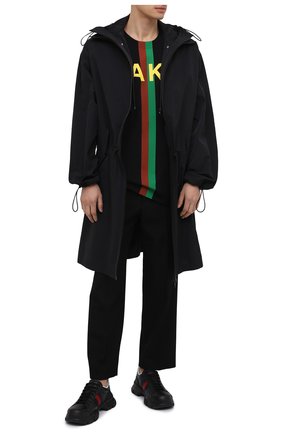 Мужские кожаные кроссовки GUCCI черного цвета по цене 57900 руб., арт. 624701/0FI60 | Фото 2 Мужские кожаные кроссовки GUCCI черного цвета, арт. 624701/0FI60 | Фото 2