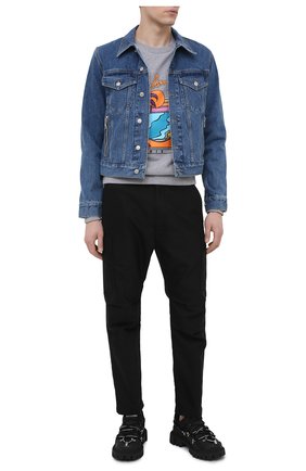 Мужской хлопковый свитшот BALMAIN серого цвета по цене 53250 руб., арт. VH1JQ010/G022 | Фото 2 Мужской хлопковый свитшот BALMAIN серого цвета, арт. VH1JQ010/G022 | Фото 2