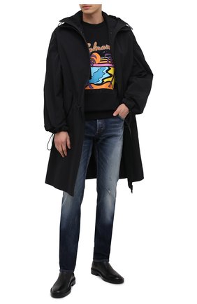 Мужской хлопковый свитшот BALMAIN черного цвета по цене 48250 руб., арт. VH1JQ010/G022 | Фото 2 Мужской хлопковый свитшот BALMAIN черного цвета, арт. VH1JQ010/G022 | Фото 2 (Принт: С принтом; Длина (для топов): Стандартные; Рукава: Длинные; Мужское Кросс-КТ: свитшот-одежда; Стили: Гранж; Материал внешний: Хлопок)