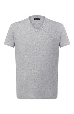 Мужская хлопковая футболка TOM FORD серого цвета по цене 28250 руб., арт. BW402/TFJ894 | Фото 1 Мужская хлопковая футболка TOM FORD серого цвета, арт. BW402/TFJ894 | Фото 1 (Принт: Без принта; Длина (для топов): Стандартные; Стили: Кэжуэл; Рукава: Короткие; Мужское Кросс-КТ: Футболка-одежда; Материал внешний: Хлопок)